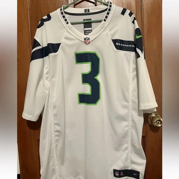 Nike NFL Players Seattle Seahawks Wilson 3 On Field Away Jersey White Size XXL - Picture 1 of 8